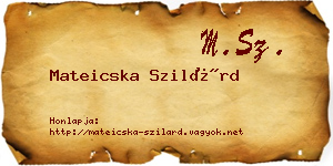 Mateicska Szilárd névjegykártya
